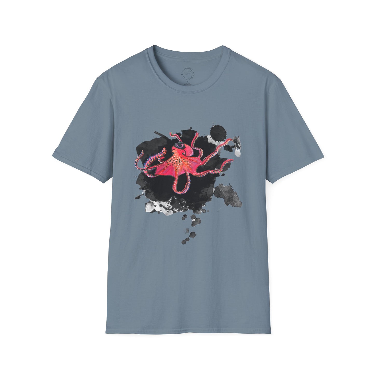Octopus Ink Blot Unisex Softstyle T-Shirt