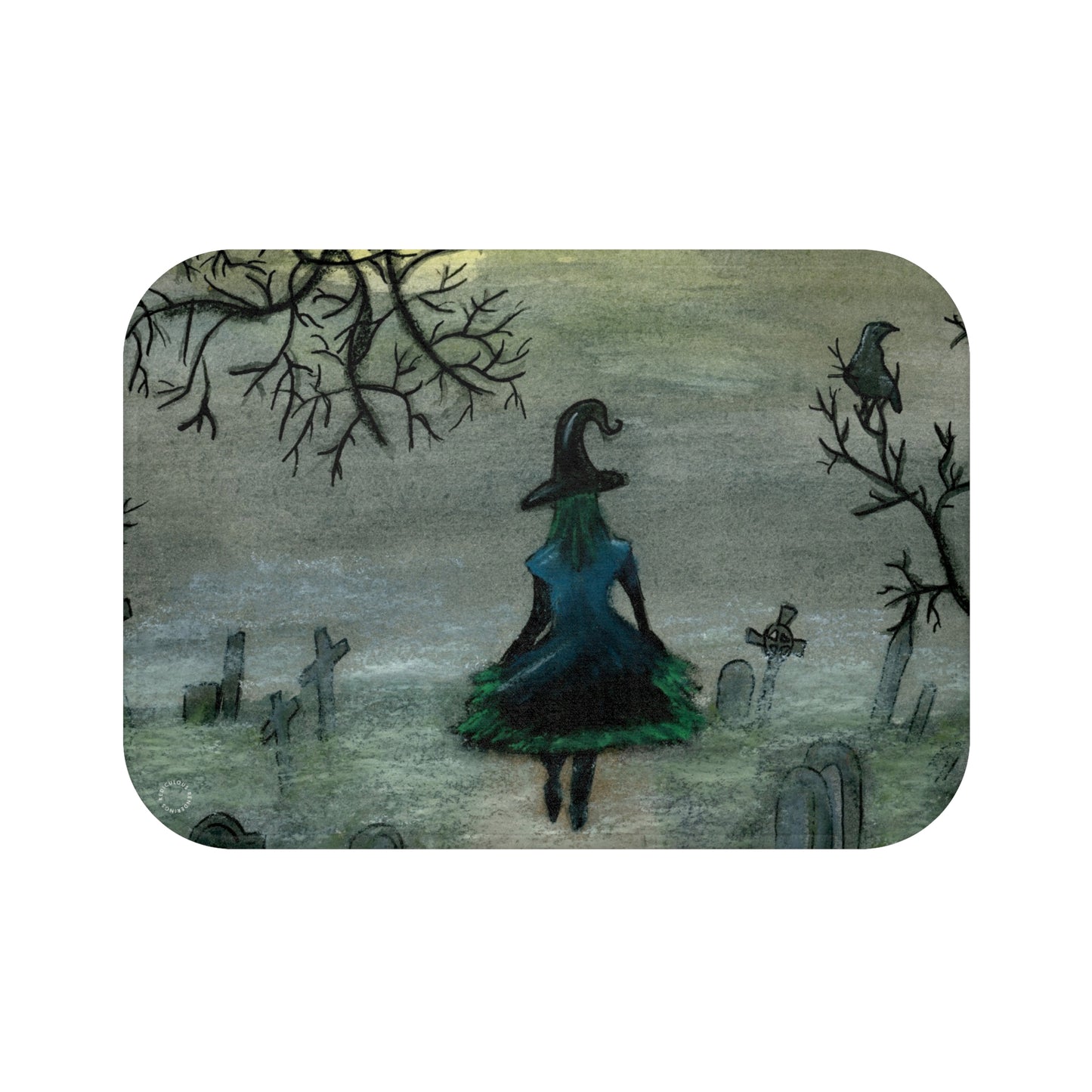 Graveyard Witch Spooky Bath Mat