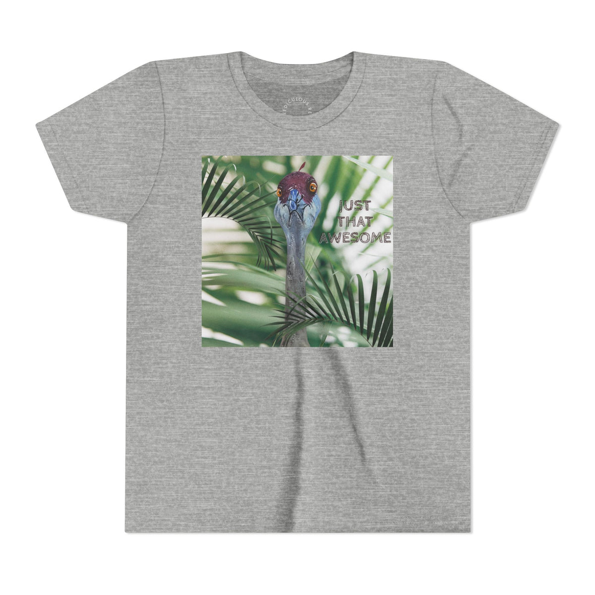 Youth Tee — 'Just That Person' Tropical Bird Graphic