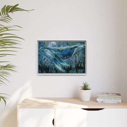 Watercolor Whale Framed Wall Art