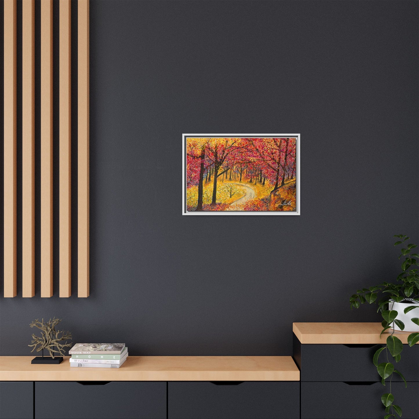 Vibrant Fall Forest Framed Wall Art