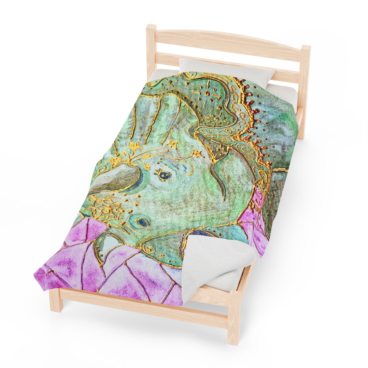 Triceratops Velveteen Plush Blanket