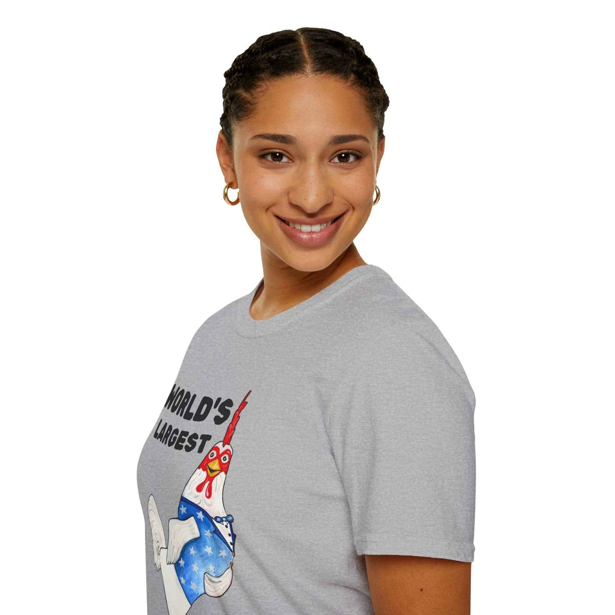 World's Largest Chicken T-Shirt — Funny Patriotic Rooster Tee