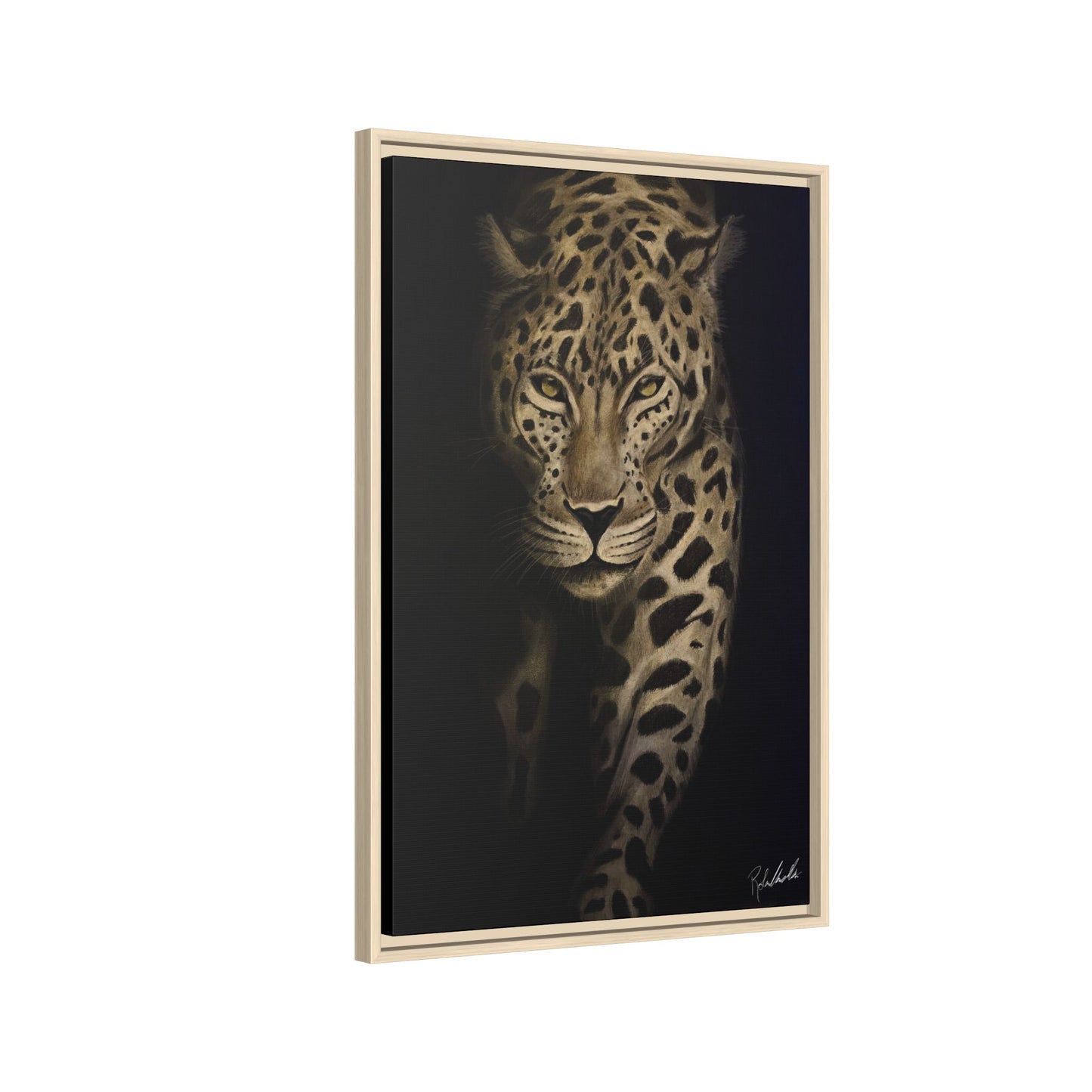 Leopard at Night Framed Wall Art