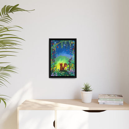 Fox Under Flowers Framed Wall Art