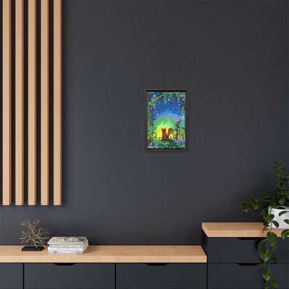 Fox Under Flowers Framed Wall Art
