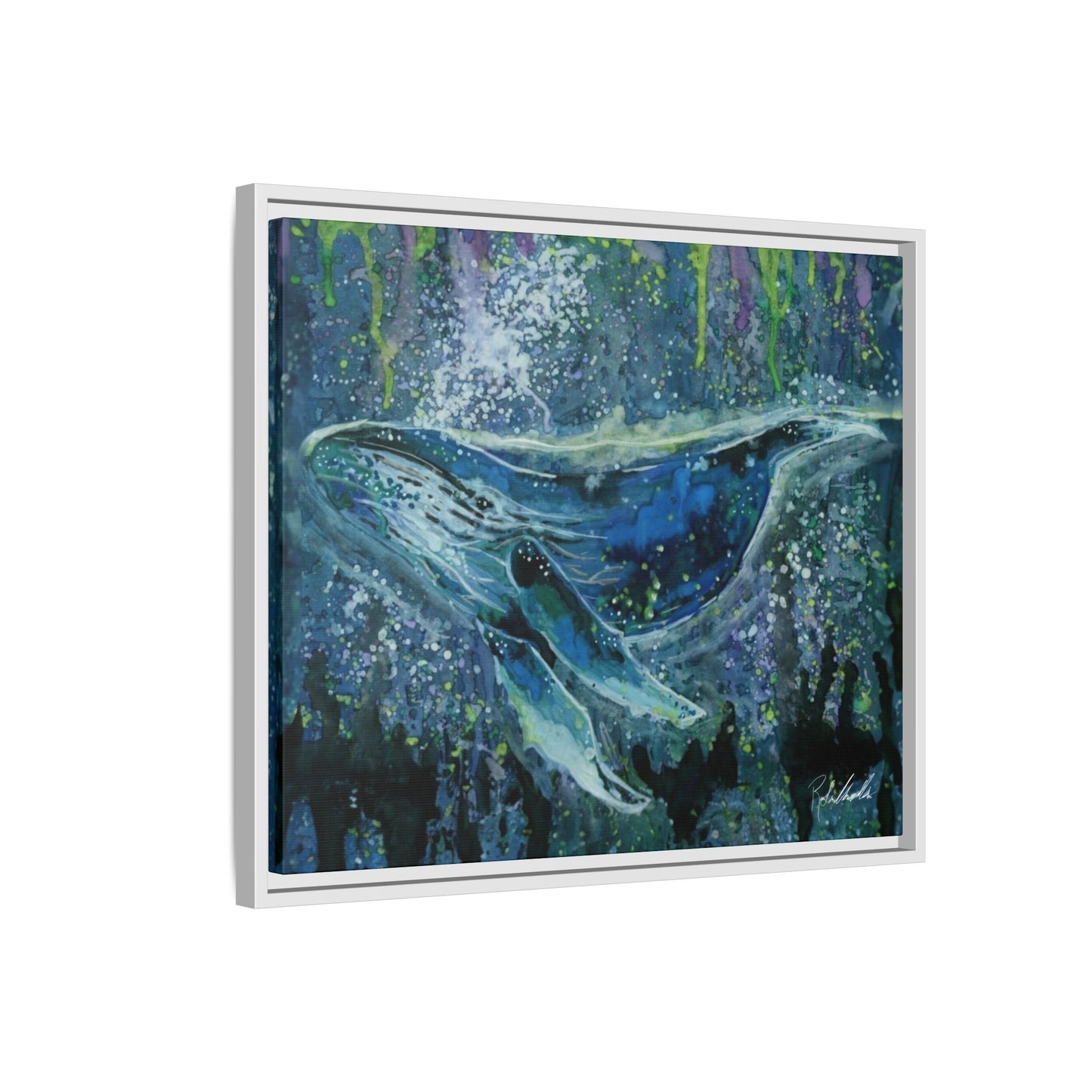 Watercolor Whale Framed Wall Art