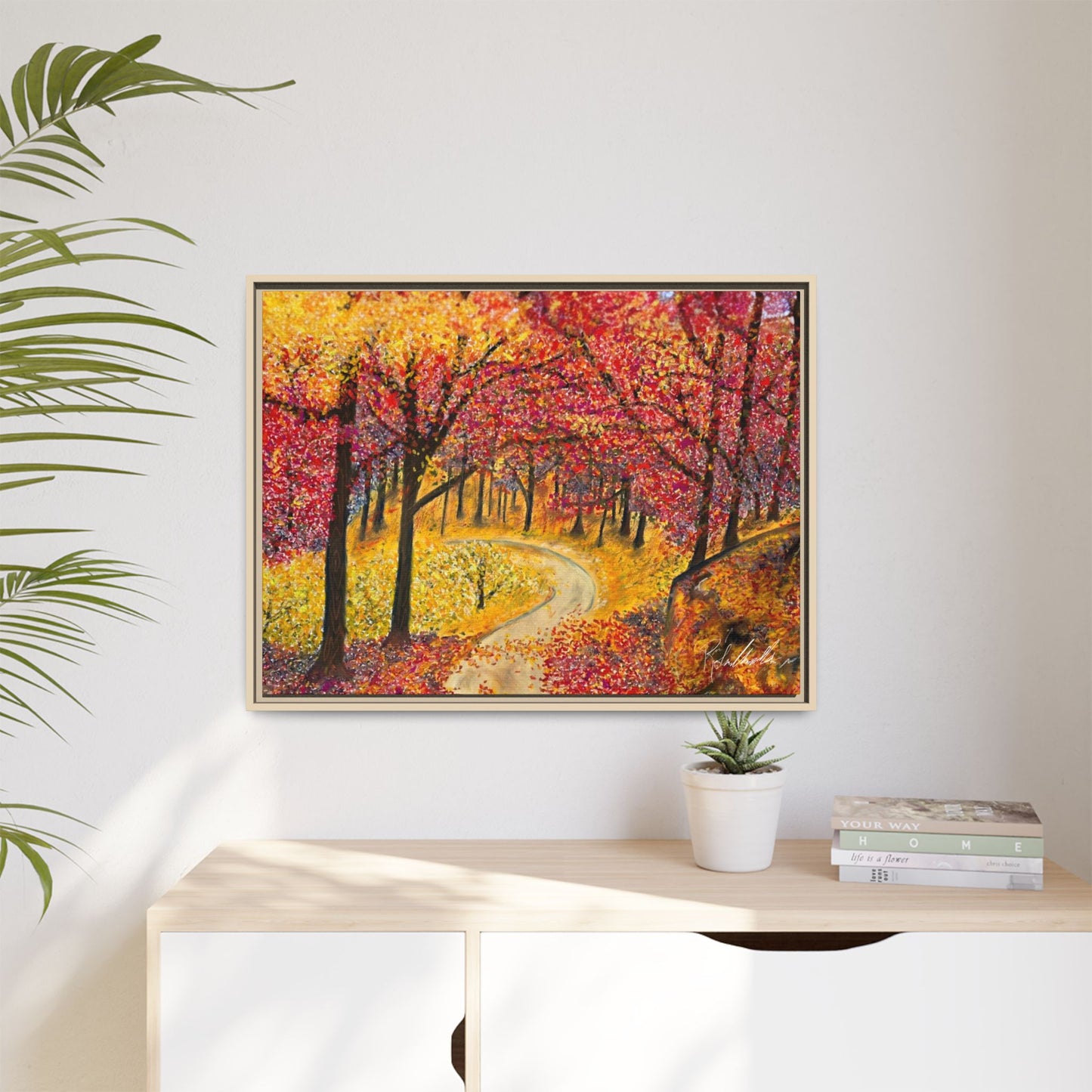 Vibrant Fall Forest Framed Wall Art