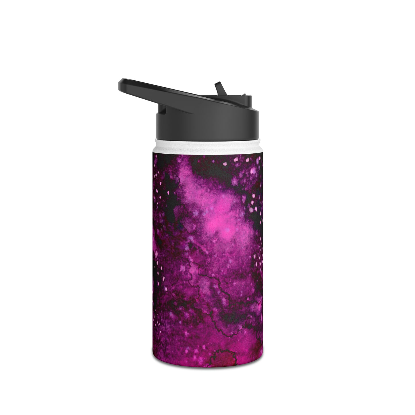 Rose Colored Galaxy Stainless Steel Water Bottle, Standard Lid