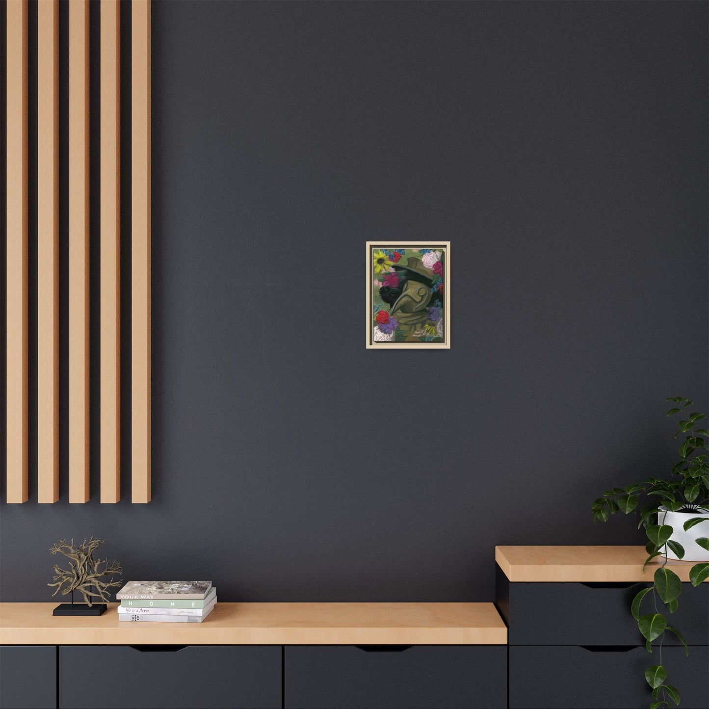 Plague Doctor and Raven Framed Wall Art