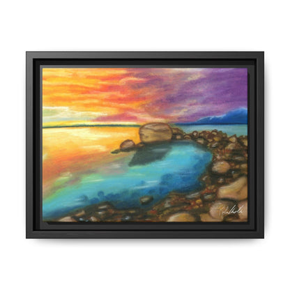 Sunset Ocean Beach Framed Wall Art