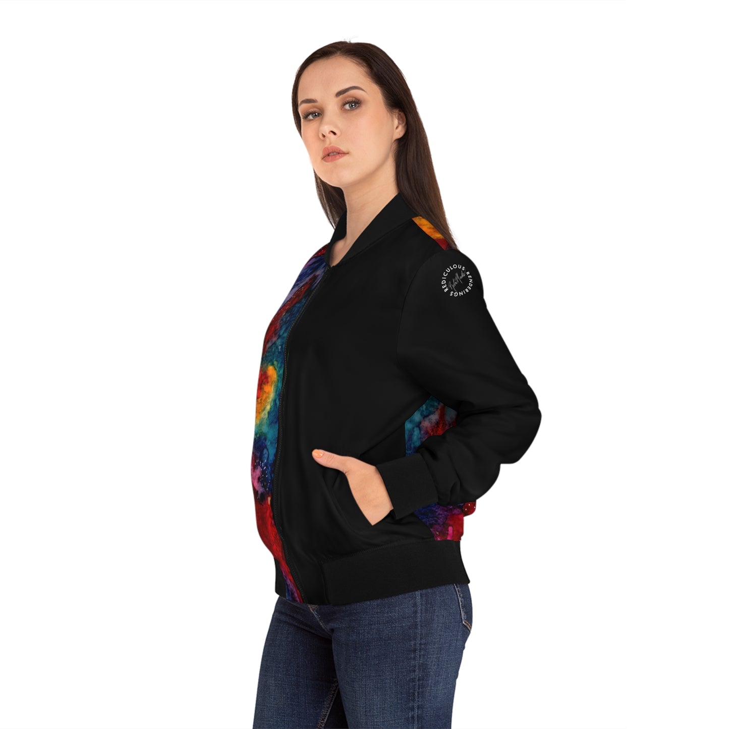 Sunset Clouds Galaxy Women's Bomber Jacket (AOP)