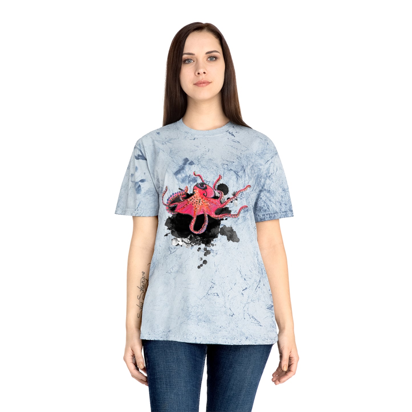 Red Octopus Unisex Color Blast T-Shirt