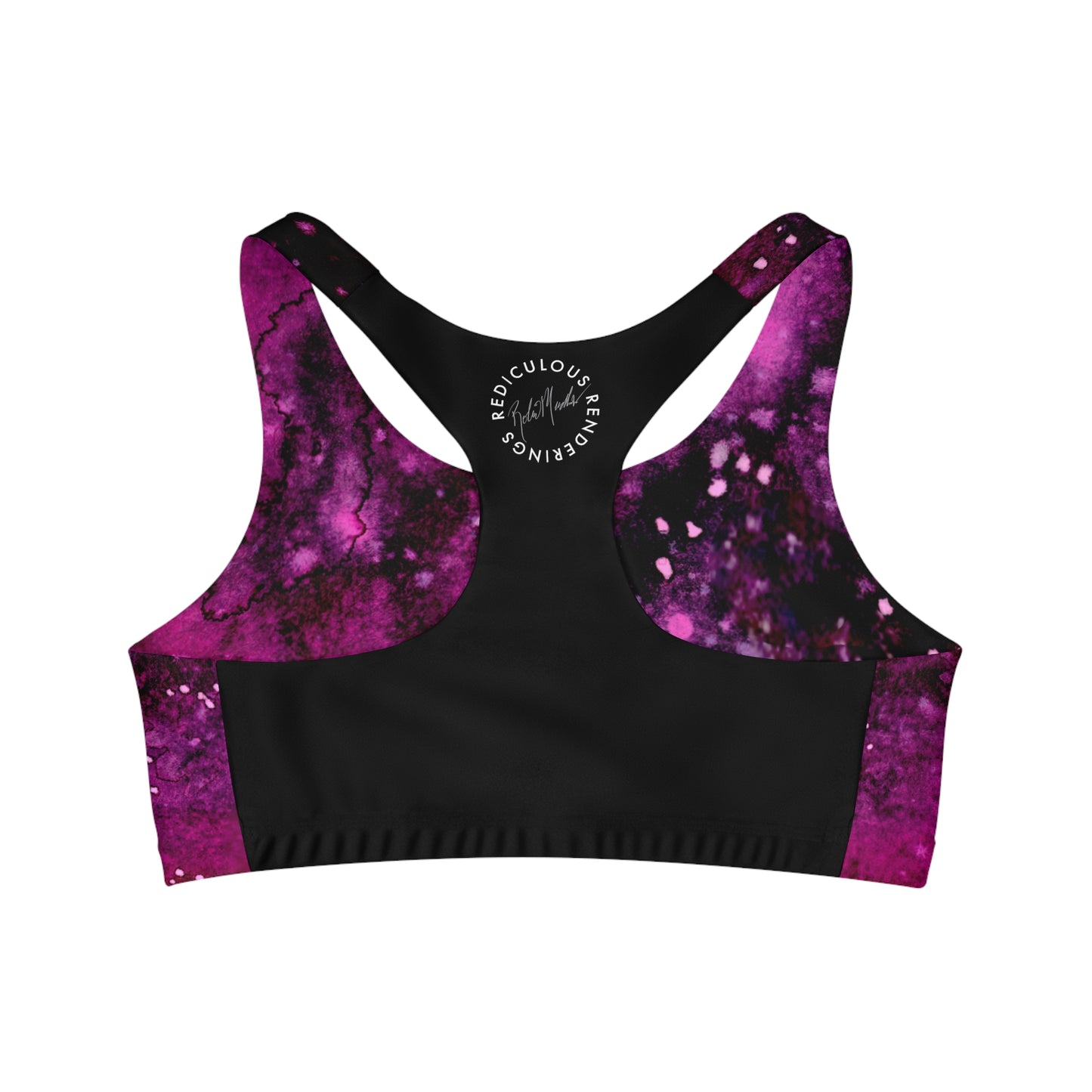 Rose Colored Galaxy Seamless Sports Bra (AOP)