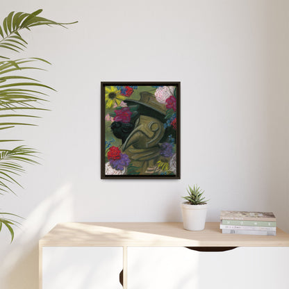 Plague Doctor and Raven Framed Wall Art