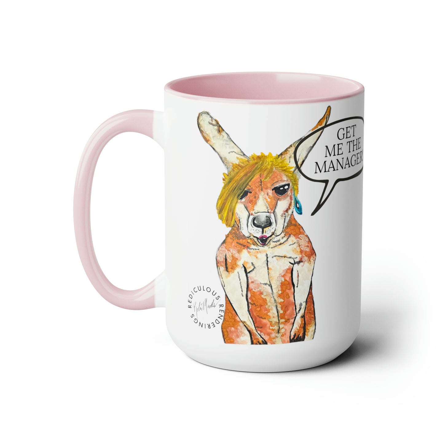 Karenroo Two-Tone Coffee Mugs, 15oz