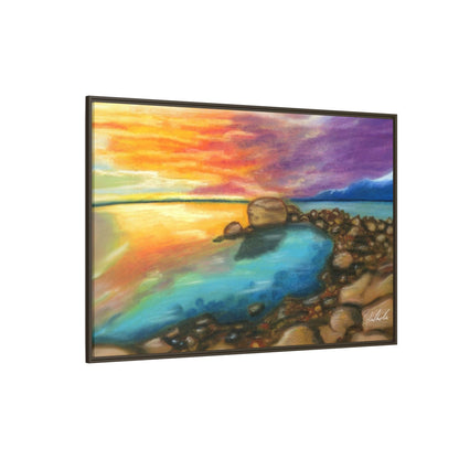 Sunset Ocean Beach Framed Wall Art