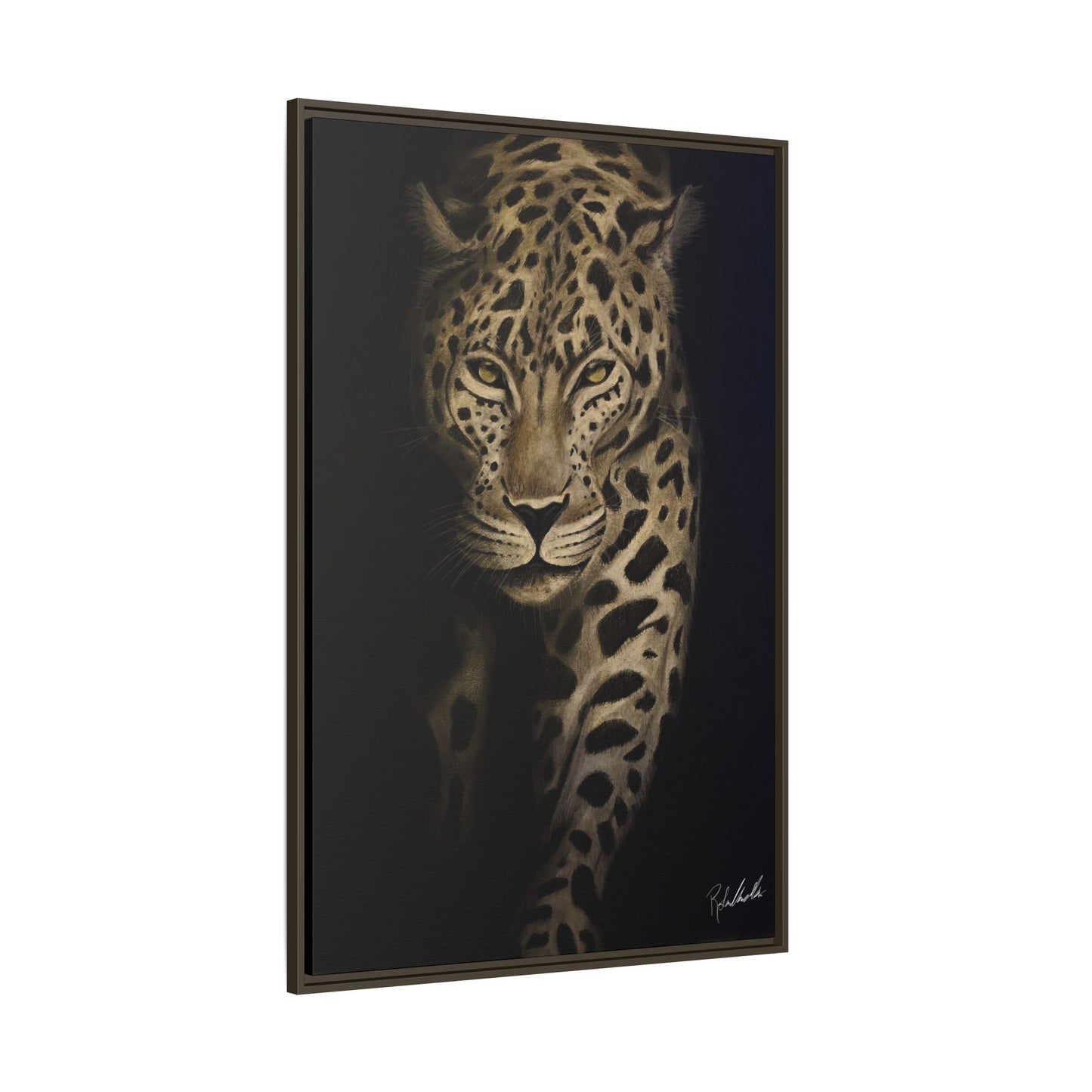 Leopard at Night Framed Wall Art