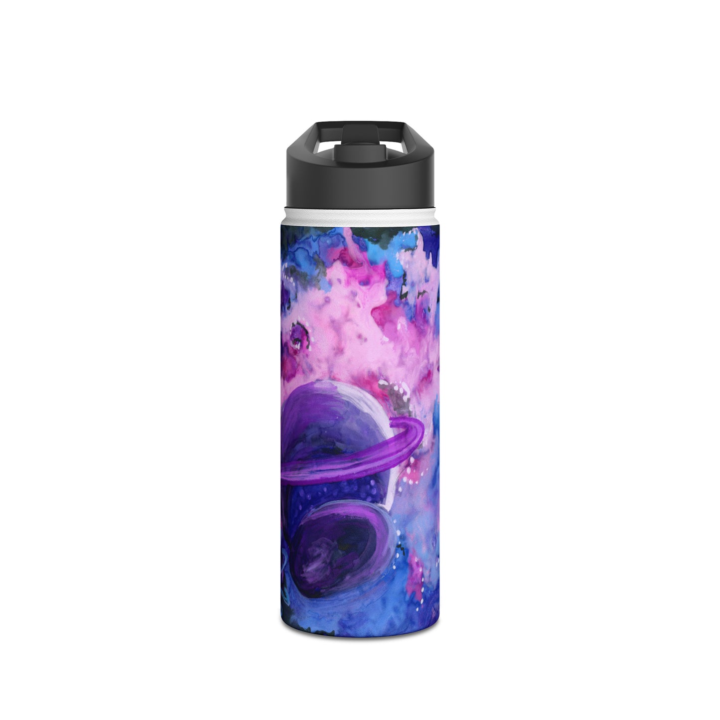 Purple Galaxy Stainless Steel Water Bottle, Standard Lid