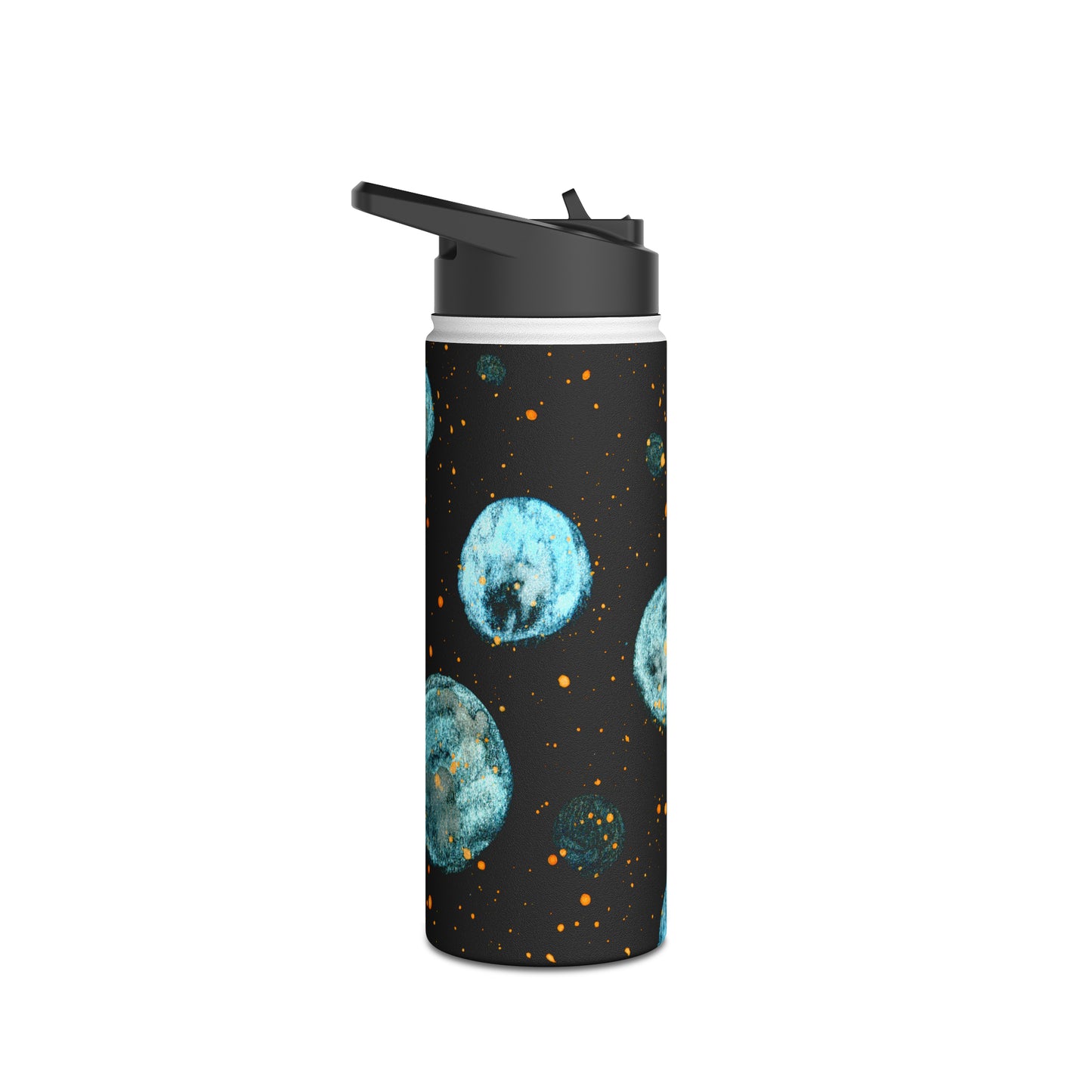 Little Blue Planets Galaxy Stainless Steel Water Bottle, Standard Lid