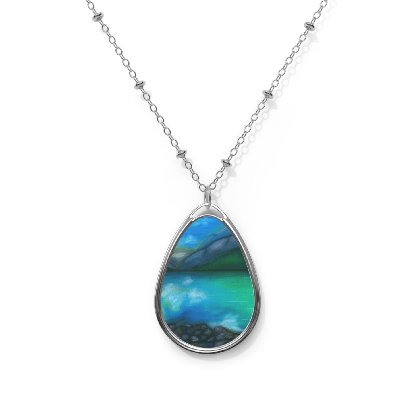 Mountain Lake Oval Necklace