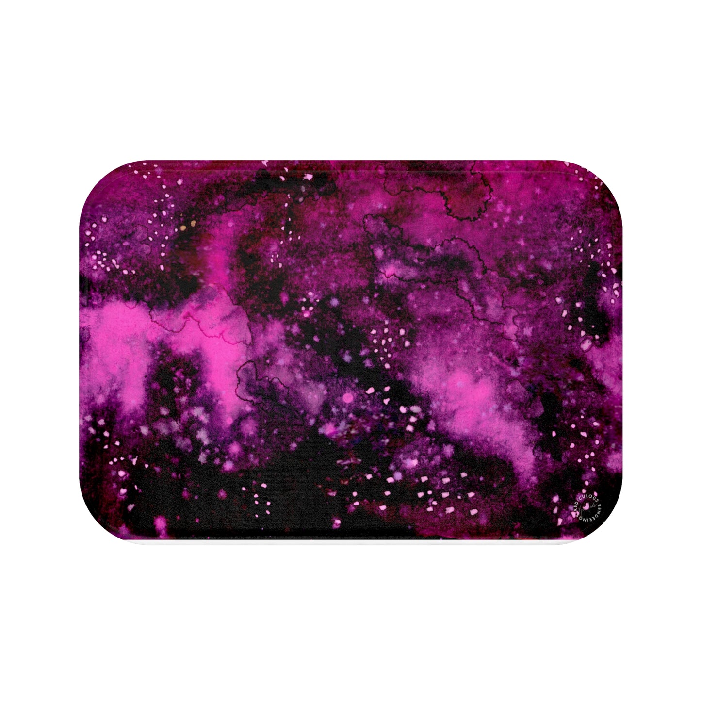 Rose Colored Galaxy Bath Mat  Anti-Slip, 100% Microfiber Rug- Home & Bathroom Supplies