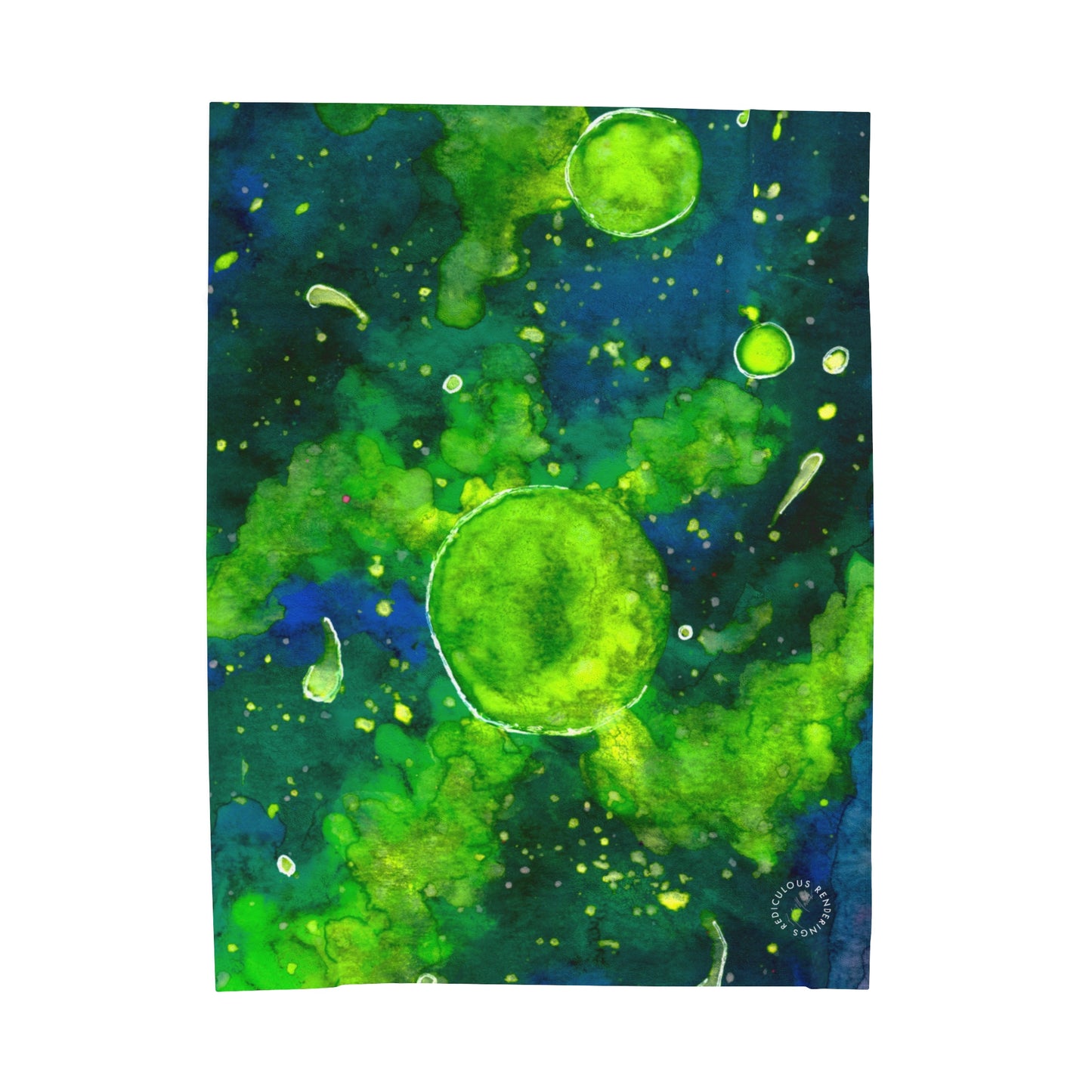 Green Galaxy Velveteen Plush Blanket