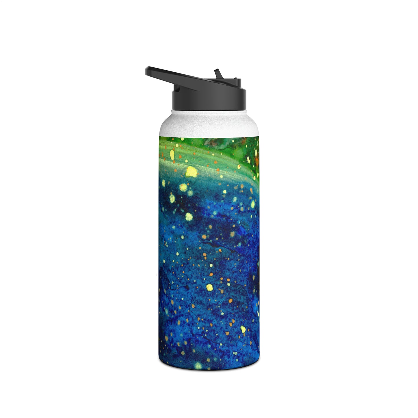 Blue Planet Galaxy Stainless Steel Water Bottle, Standard Lid