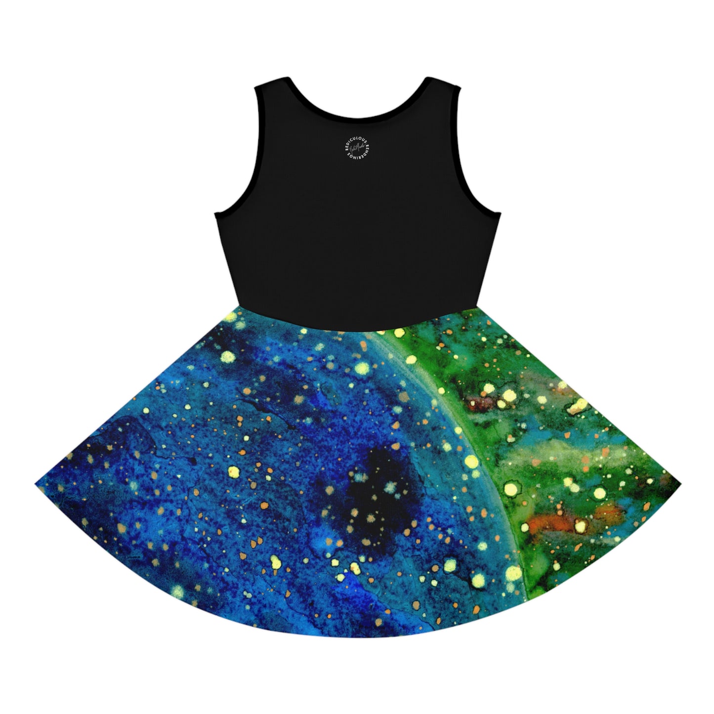 Blue Planet Galaxy Girls' Sleeveless Sundress (AOP)