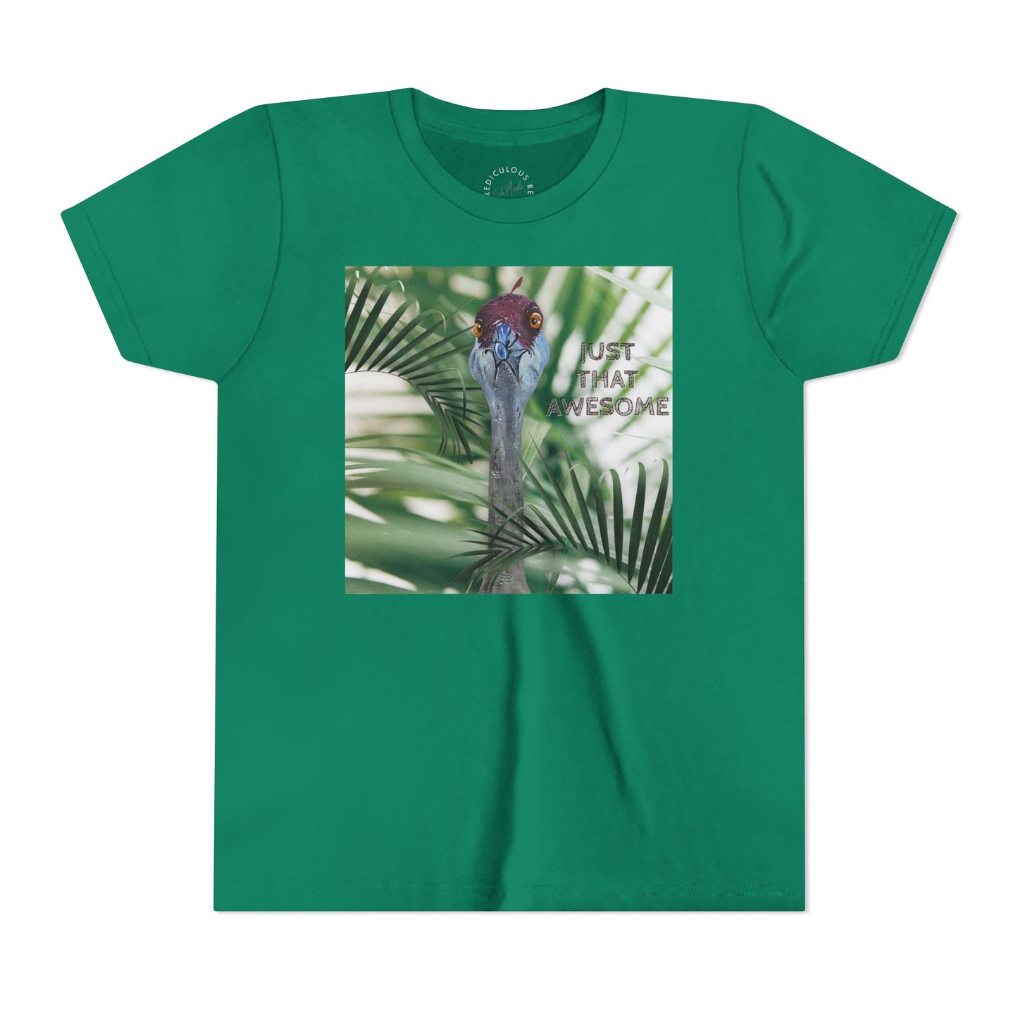 Youth Tee — 'Just That Person' Tropical Bird Graphic