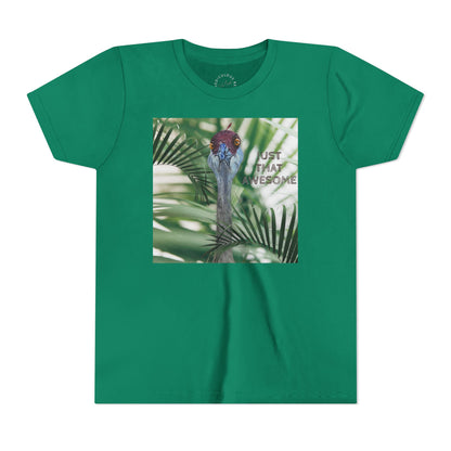 Youth Tee — 'Just That Person' Tropical Bird Graphic