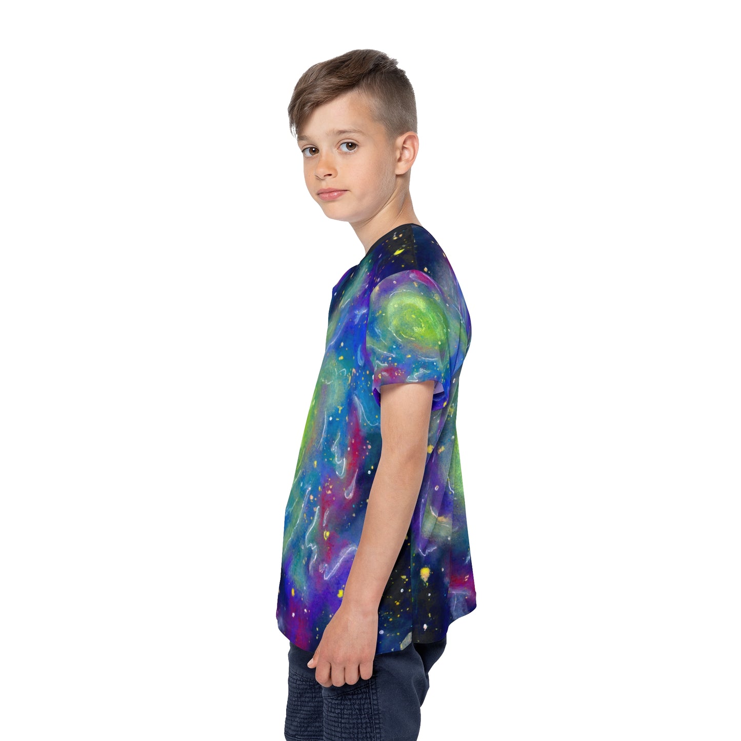 Rainbow Vortex Galaxy Kids Sports Jersey (AOP)