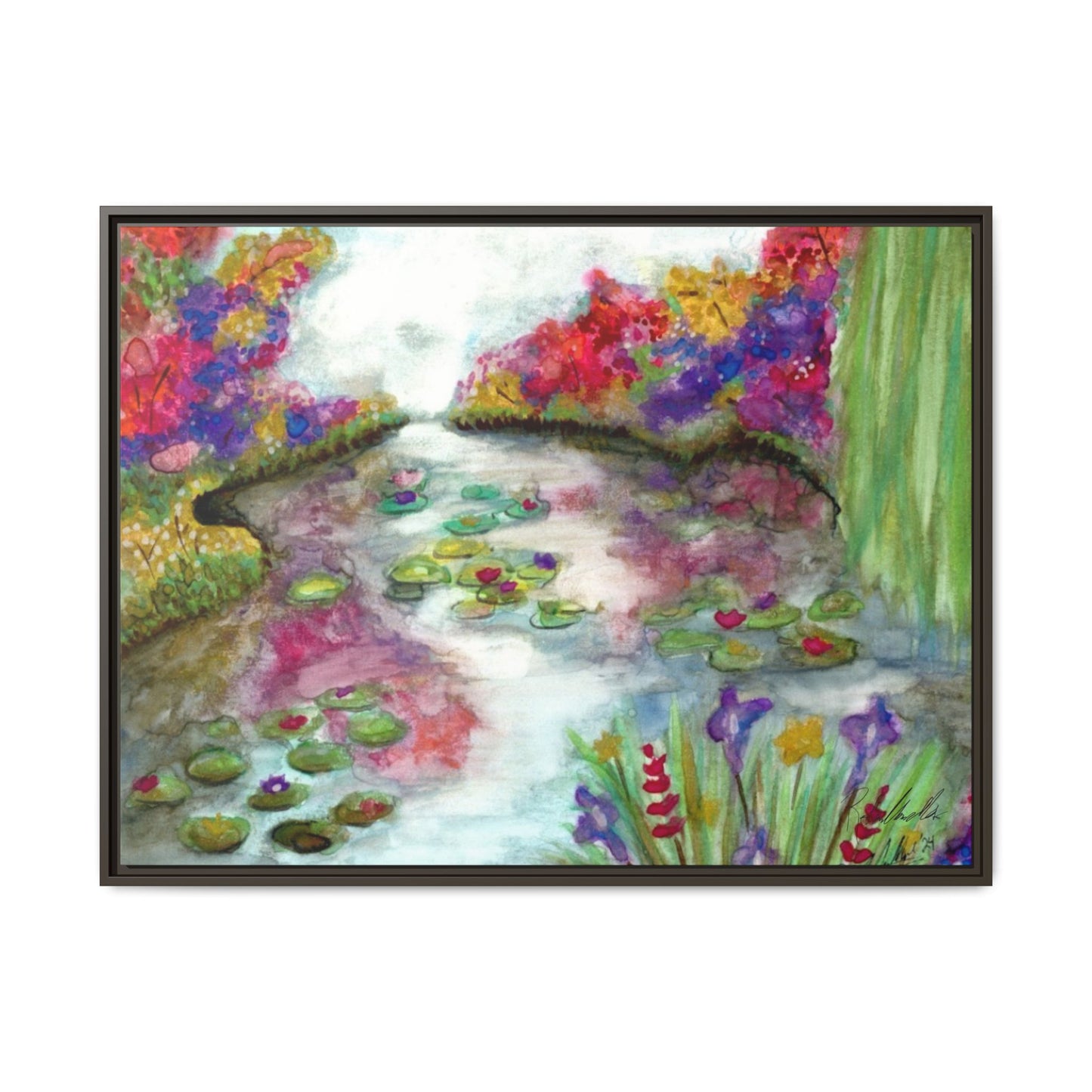 Floral Summer Pond Framed Wall Art
