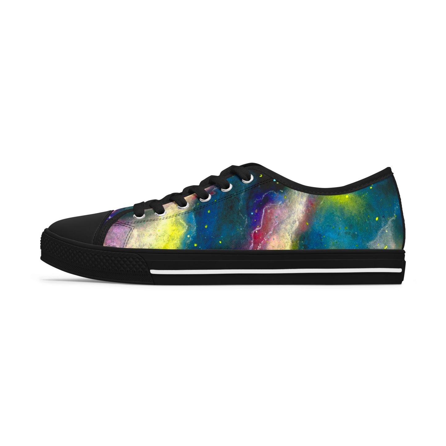 Galaxy Watercolor Low Top Sneakers — Women’s Colorful Space Print Shoes