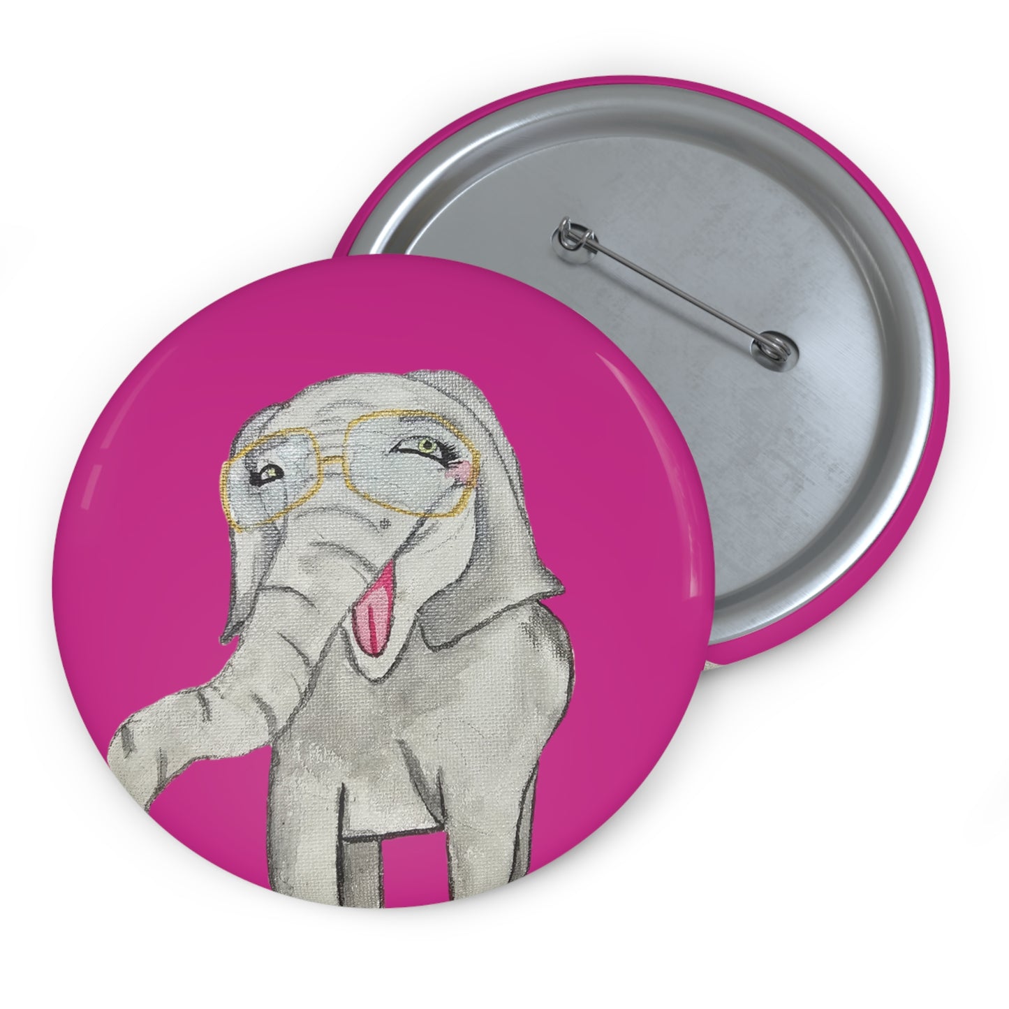 Selfie Elephant Pin Buttons