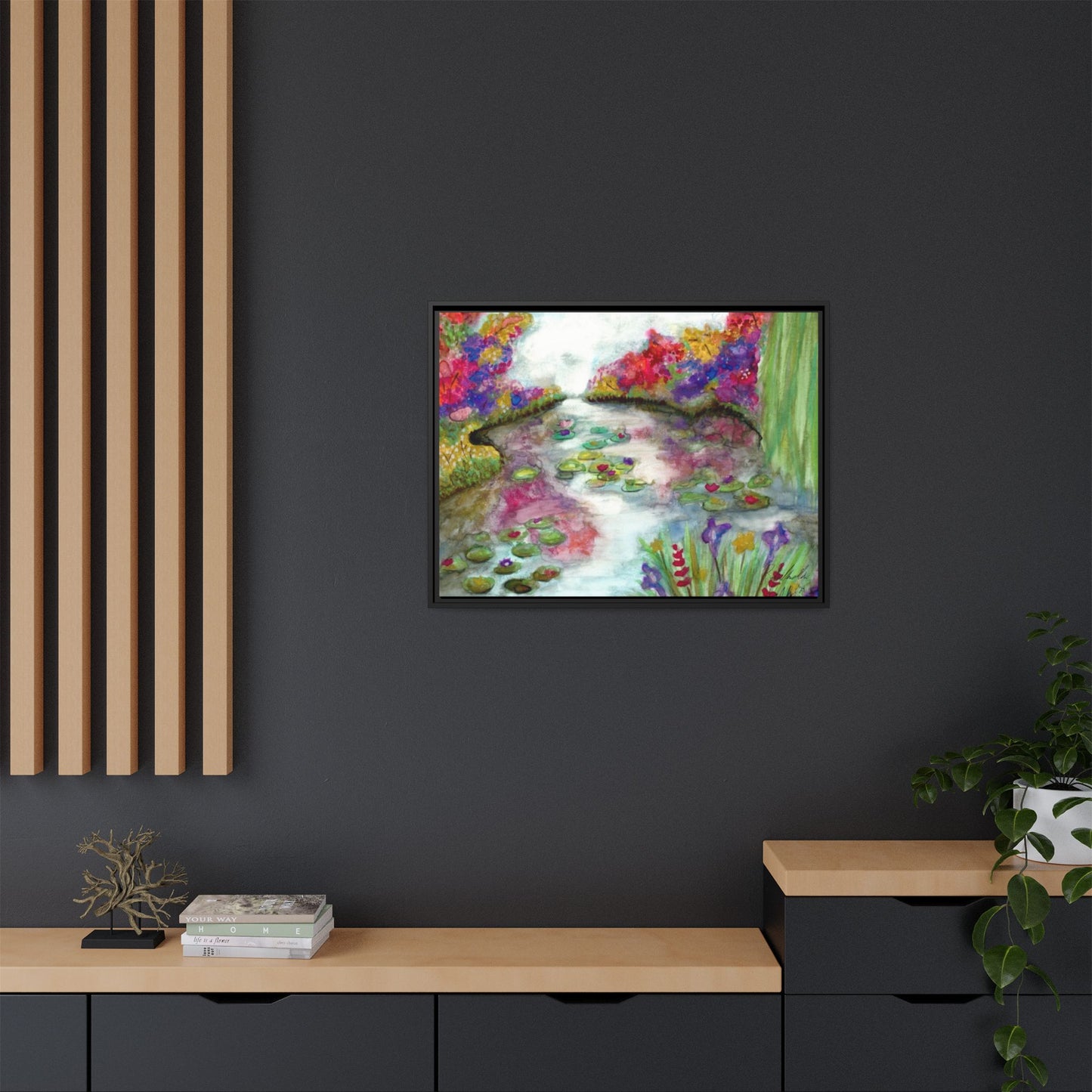 Floral Summer Pond Framed Wall Art