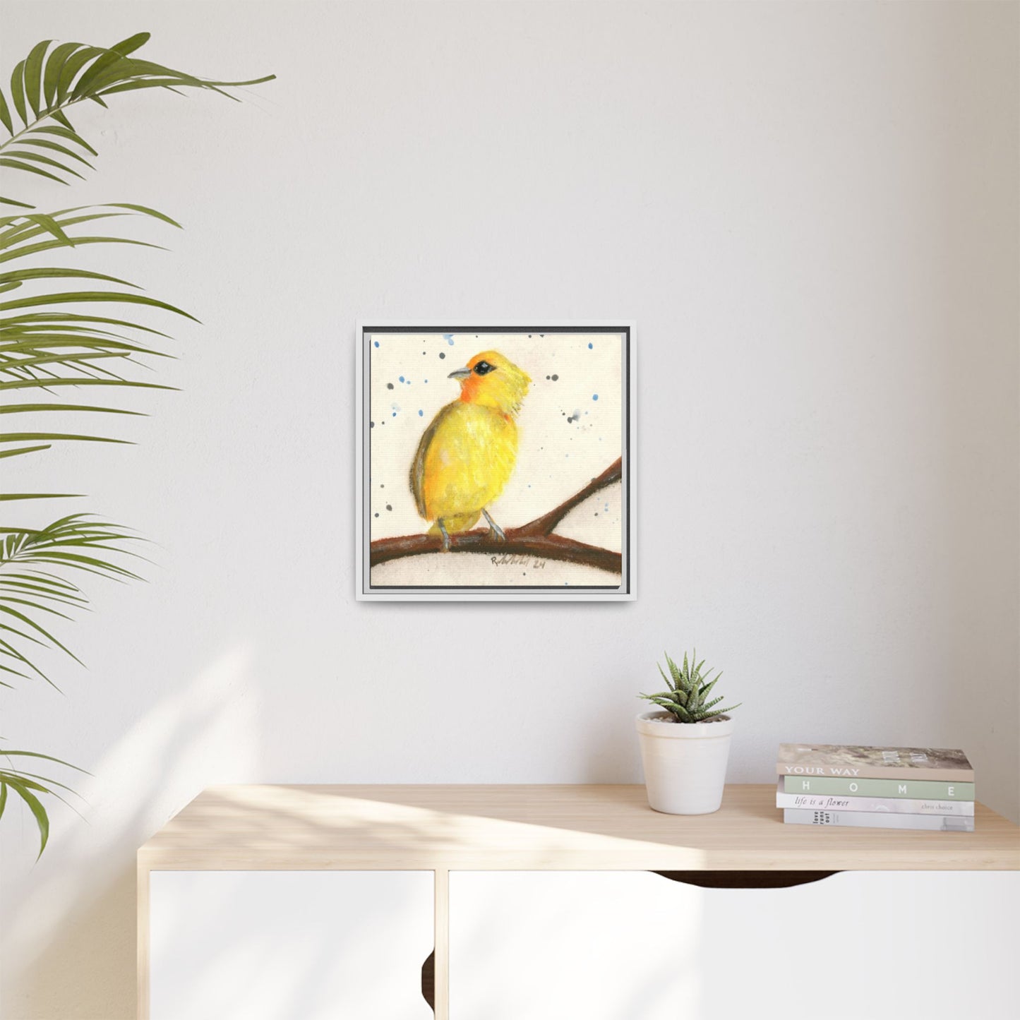 Yellow Canary Bird Framed Wall Art