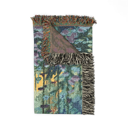 Starry Forest Woven Blanket — Cozy Moonlit Camping Throw