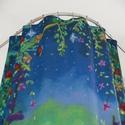 Fox Night Sky Shower Curtain