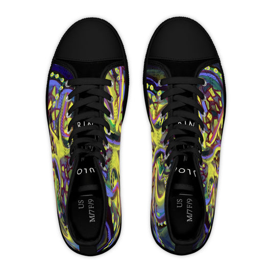 High Top Sneakers — Psychedelic Abstract Green Octopus Art Women’s Sneakers