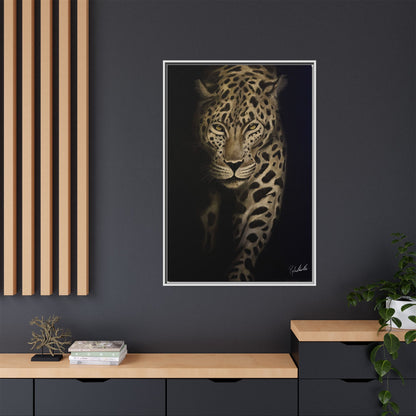 Leopard at Night Framed Wall Art
