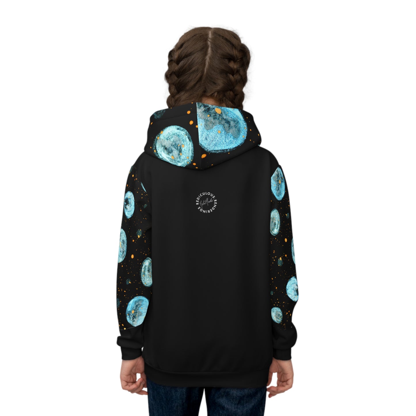 Little Blue Planets Galaxy Children's Hoodie (AOP)