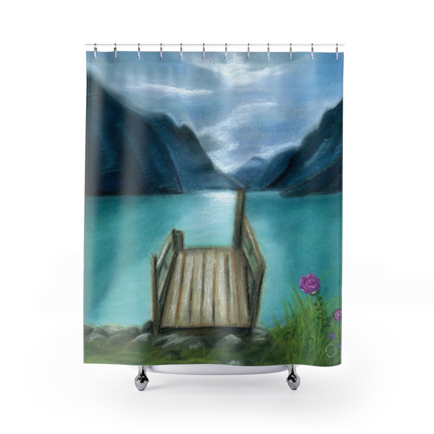 Misty Lake Mornings Shower Curtain