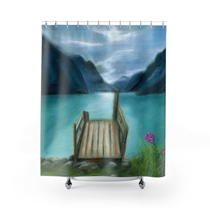Misty Lake Mornings Shower Curtain