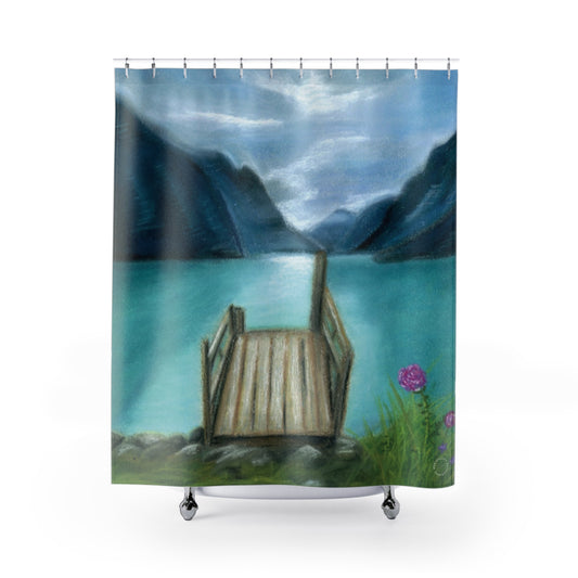 Misty Lake Mornings Shower Curtain