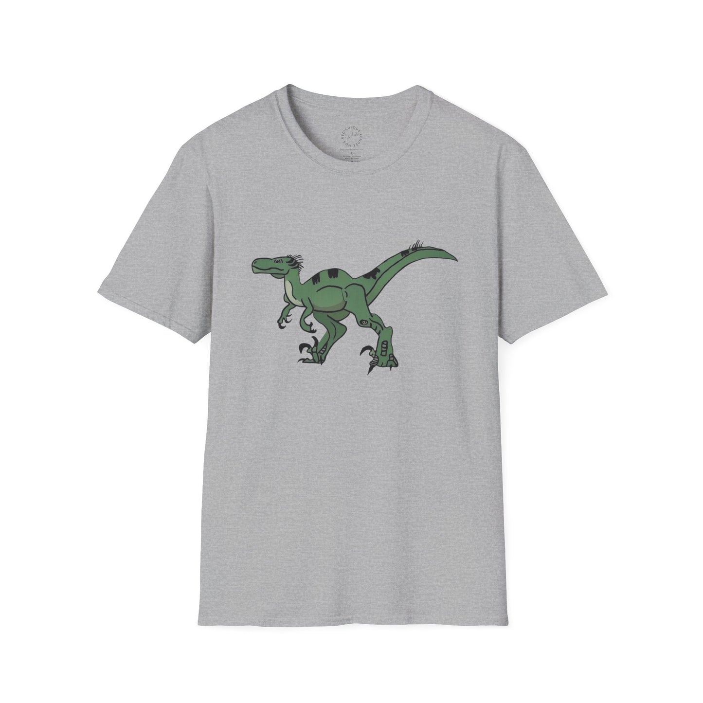 Raptor Graphic T-Shirt — Green Dinosaur Illustration Tee
