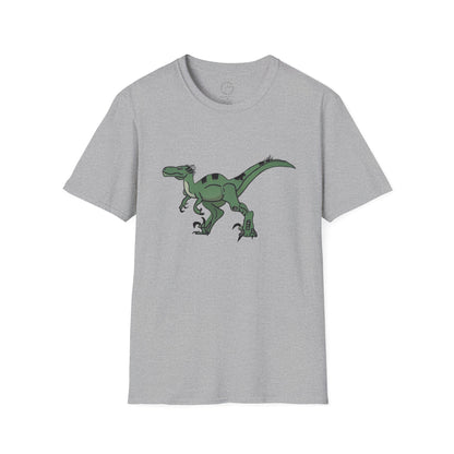 Raptor Graphic T-Shirt — Green Dinosaur Illustration Tee