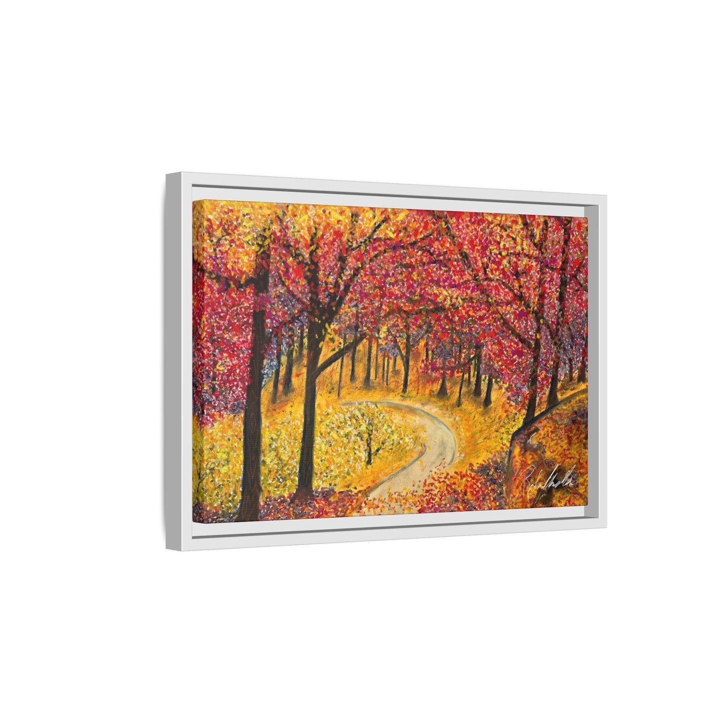 Vibrant Fall Forest Framed Wall Art