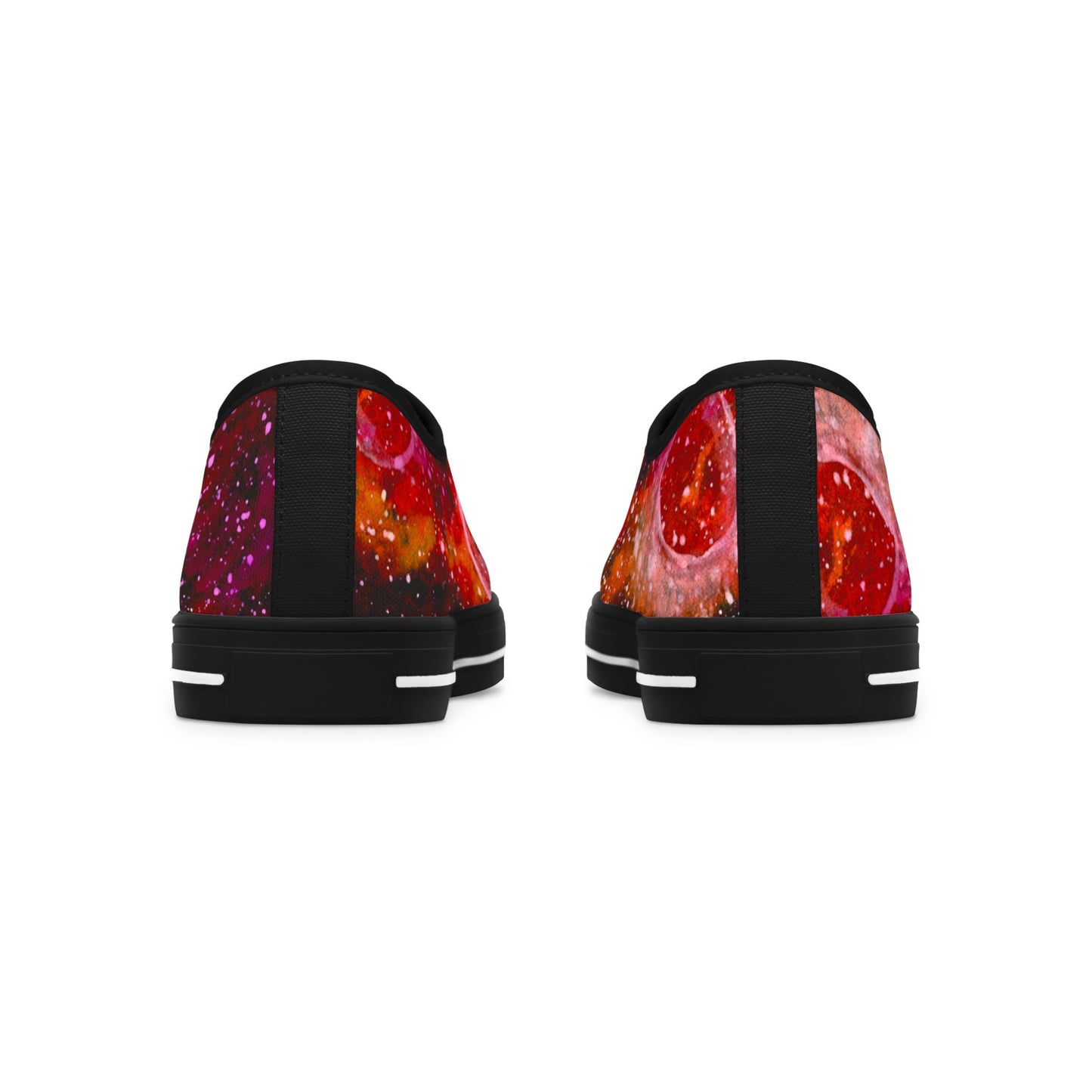 Low Top Sneakers — Red Cosmic Planet Print Women’s Sneakers