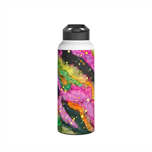 Neon Galaxy Stainless Steel Water Bottle, Standard Lid